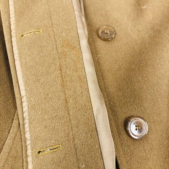 Vintage Burberry Women's Size XL / 44 Tan Brown Wool Long Coat AUTHENTICATED - Picture 6 of 9